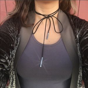 Handmade genuine suede leather choker / necklace